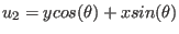 $u_2=y cos(\theta)+xsin(\theta)$