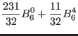 $\displaystyle \frac{231}{32} B_6^0+\frac{11}{32} B_6^4$