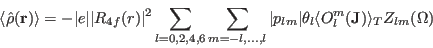 \begin{displaymath}
\langle \hat\rho(\mathbf r)\rangle=-\vert e\vert\vert R_{4f...
...t \theta_{l} \langle O_l^m(\mathbf J)\rangle_T Z_{lm}(\Omega)
\end{displaymath}