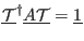 $\underline{\mathcal T}^\dag\underline{A}\underline{\mathcal T}=\underline{1}$