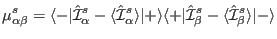 $\displaystyle \mu^s_{\alpha\beta}=\langle-\vert\hat \mathcal I^{s}_{\alpha}-\la...
...\hat \mathcal I^s_{\beta}-\langle \hat \mathcal I^s_{\beta}\rangle\vert-\rangle$