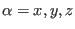 $\alpha=x,y,z$