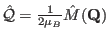 $\hat \mathcal Q=\frac{1}{2\mu_B}\hat M(\mathbf Q)$