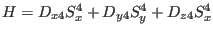 $H=D_{x4} S_x^4 +D_{y4} S_y^4 +D_{z4} S_x^4$