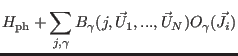 $\displaystyle H_{\rm ph} +\sum_{j,\gamma} B_{\gamma}(j,\vec U_1,...,\vec U_N) O_{\gamma}(\vec J_i)$