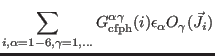 $\displaystyle \sum_{i,\alpha=1-6,\gamma=1,...} G_{\rm cfph}^{\alpha\gamma}(i) \epsilon_{\alpha} O_{\gamma}(\vec J_i)$