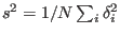 $s^2=1/N\sum_i \delta_i^2$